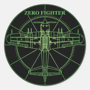 ZEROFIGHTER RADER CLASSIC ROUND STICKER