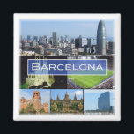 zES003 BARCELONA  Spain, Fridge Magnet<br><div class="desc">Here you will find the souvenir of your vacation. (zES003 BARCELONA Spain Fridge magnet). Amaze friends and relatives with the unique souvenirs from your great trip. Try us. #LeoPepeDesign - camp nou stadium, castle of the three dragons, barcelona hotel and beach, sagrata familia, palau nacional, europe spain, leopepedesign, travel trip...</div>