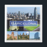 zES003 BARCELONA  Spain, Fridge Magnet<br><div class="desc">Here you will find the souvenir of your vacation. (zES003 BARCELONA Spain Fridge magnet). Amaze friends and relatives with the unique souvenirs from your great trip. Try us. #LeoPepeDesign - camp nou stadium, castle of the three dragons, barcelona hotel and beach, sagrata familia, palau nacional, europe spain, leopepedesign, travel trip...</div>