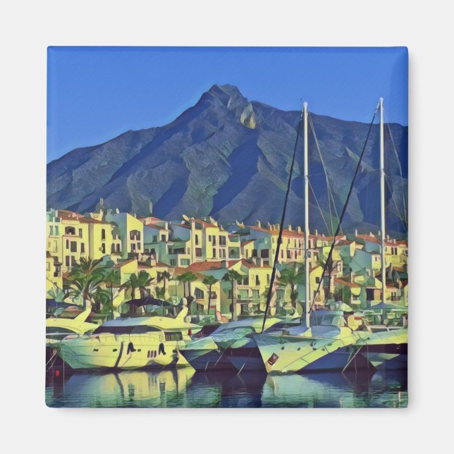 zES004 MARBELLA panorama Andalusia Spain, Fridge Magnet (Front)