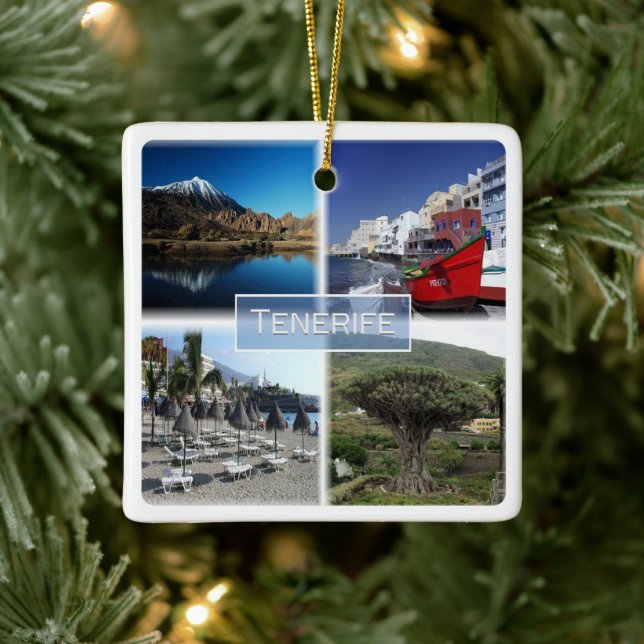 zES007 TENERIFE  Canary Islands Spain, Ceramic Ornament (Tree)