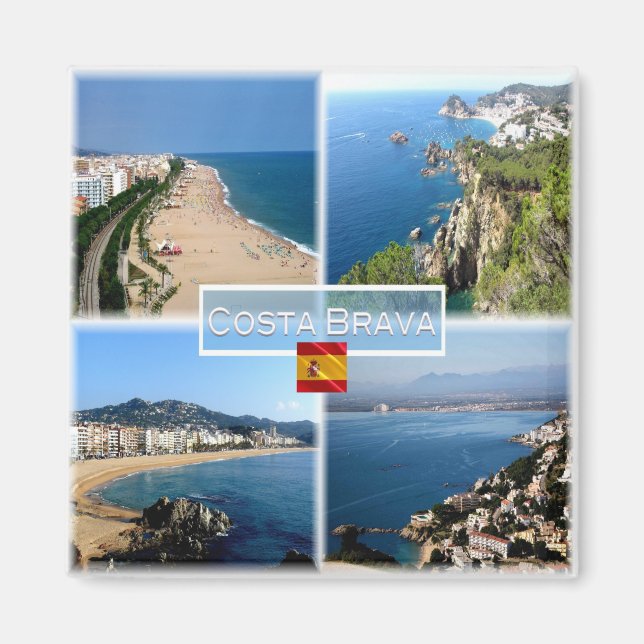 zES016 COSTA BRAVA, Calella Beach, Tossa de Mar - Magnet (Front)