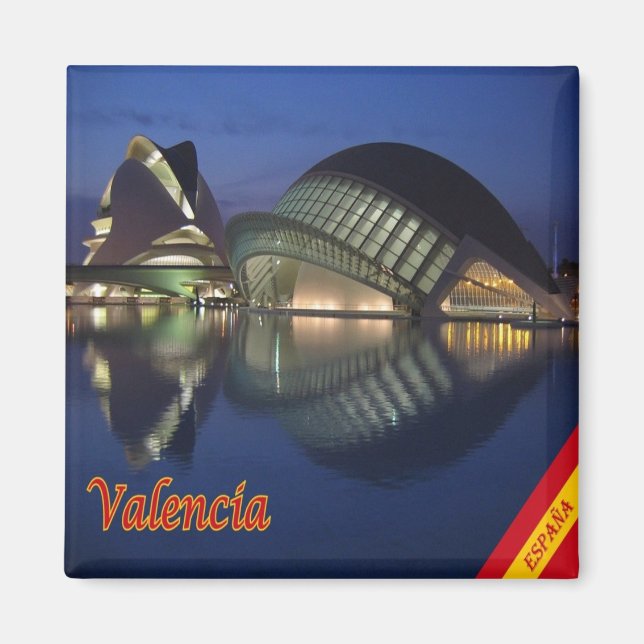 zES030 VALENCIA Panorama Spain, Fridge Magnet (Front)