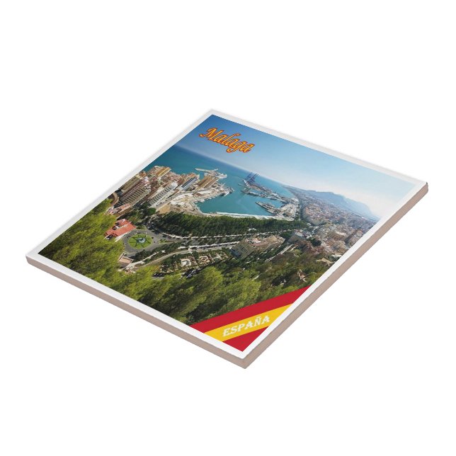 zES032 panorama of MALAGA, Spain, Europe, Tile (Side)