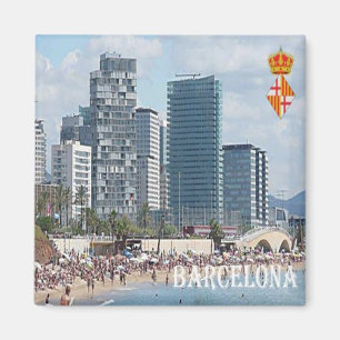 zES042 BARCELONA, The Beach, Spain, Fridge Magnet