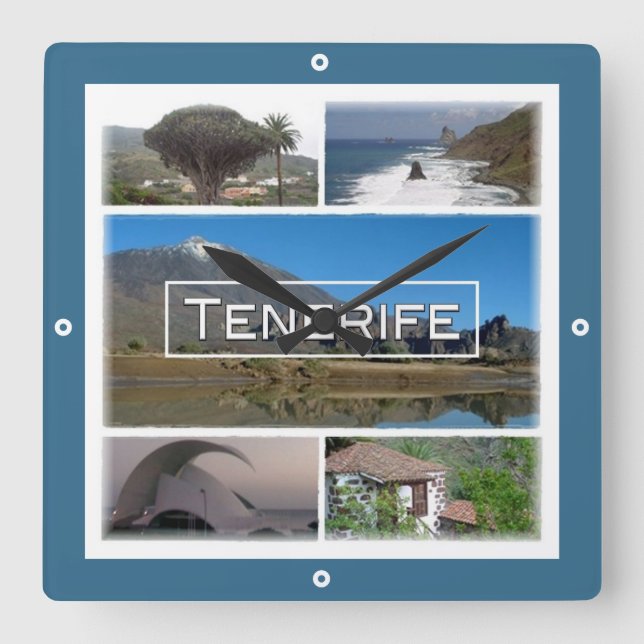zES045 TENERIFE, Canary Islands, Spain, Square Wal Wall Clock (Front)
