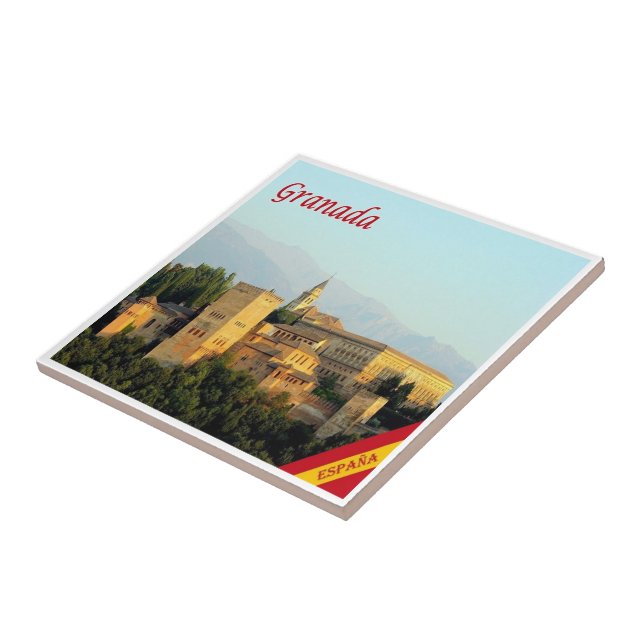 zES072 GRANADA panorama Spain, Tile (Side)