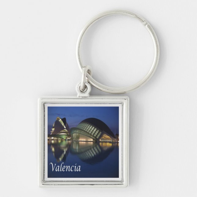 zES100 VALENCIA panorama, Spain, Keychain (Front)