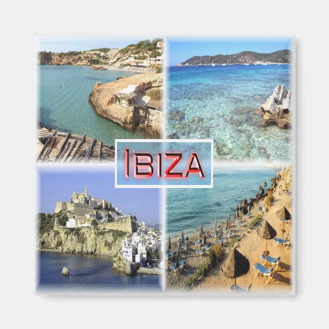 zES109 IBIZA old town, CALA TARIDA, SES SALINAS,  Magnet (Front)