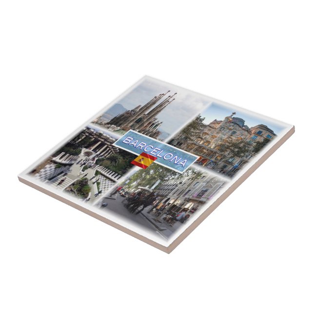 zES155 BARCELONA Sagrada Familia Casa Batllo,  Tile (Side)