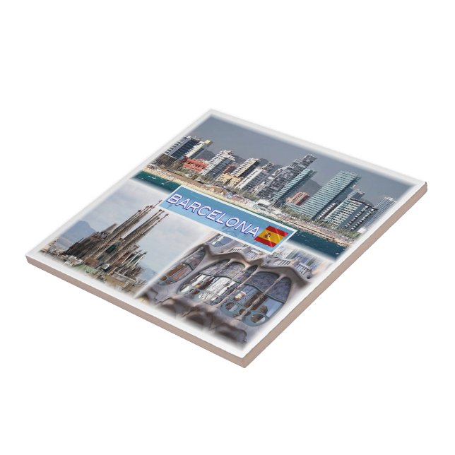 zES157 BARCELONA, Sagrada Familia Catalonia Tile (Side)