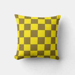 Zest and Acid Chequerboard Throw Pillow