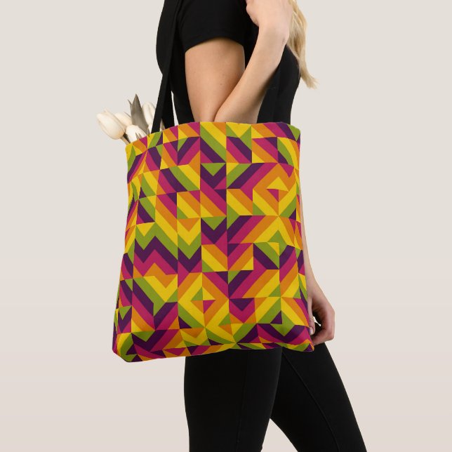 Zest Mosaic Chevron Tote Bag (Close Up)