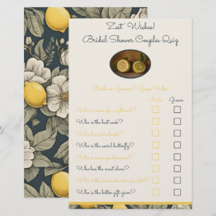 'Zest' Wishes Couple Quiz Shower Game