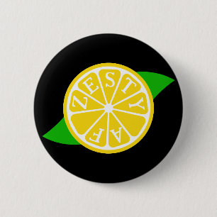 Zesty AF - Lemon Slice  2 Inch Round Button