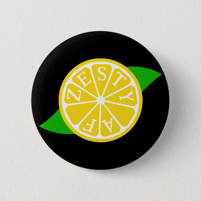 Zesty AF - Lemon Slice  2 Inch Round Button (Front)