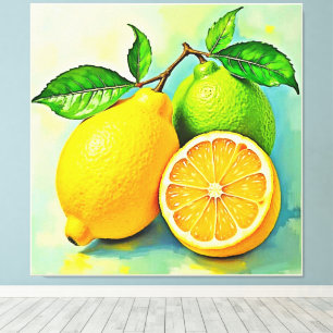Zesty Citrus Burst of Sunshine Design Canvas Print