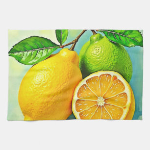 Zesty Citrus Burst of Sunshine Design Kitchen Towel