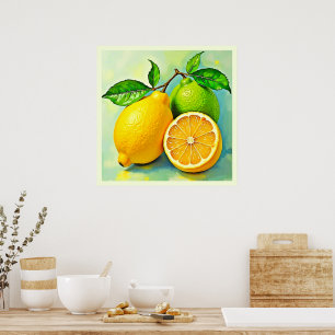Zesty Citrus Burst of Sunshine Design Poster