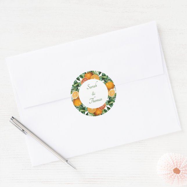 Zesty Citrus Orange Dream Wedding Envelope Seal (Envelope)