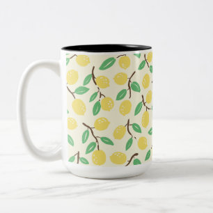 Zesty Citrus Yellow Green Two-Tone Coffee Mug