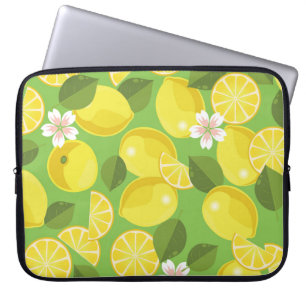 Zesty Lemon: Citrus Pattern Delight Laptop Sleeve