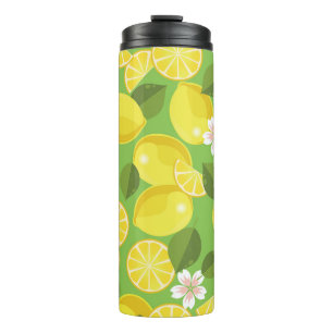 Zesty Lemon: Citrus Pattern Delight Thermal Tumbler