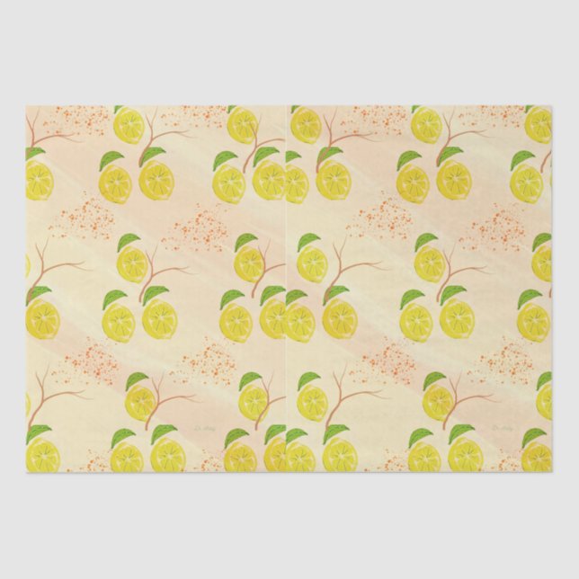Zesty lemon print tissue paper (Front)
