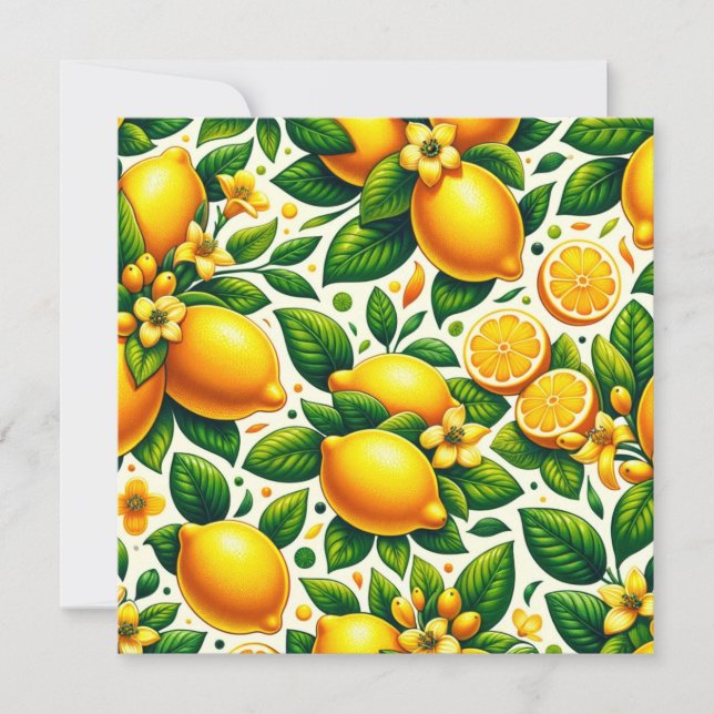 Zesty Lemon Whirl: A Citrus Symphony Invitation (Front)