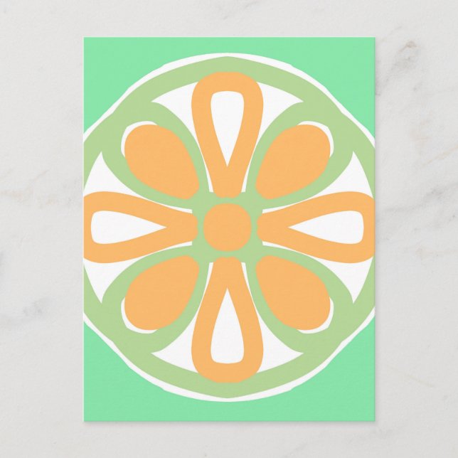 Zesty lime green citrus postcard (Front)