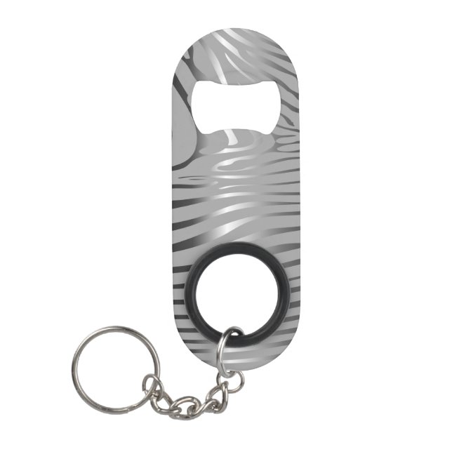 Zesty Zebra Bar Key Keychain Bottle Opener (Front)