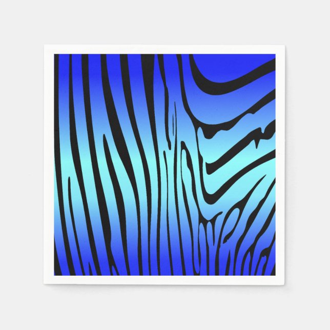 Zesty Zebra Blue Napkin (Front)