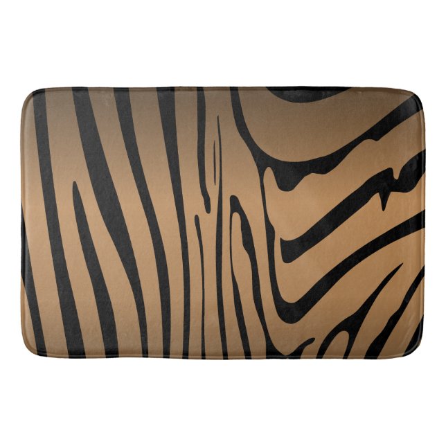 Zesty Zebra Brown  Bath Mat (Front)