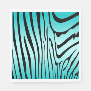 Zesty Zebra Cyan Napkin