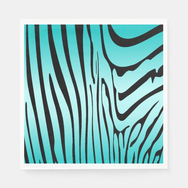 Zesty Zebra Cyan Napkin (Front)