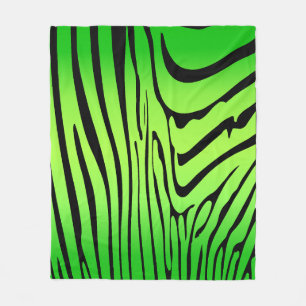 Zesty Zebra Green Fleece Blanket