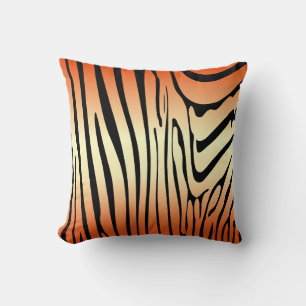 Zesty Zebra Orange Throw Pillow