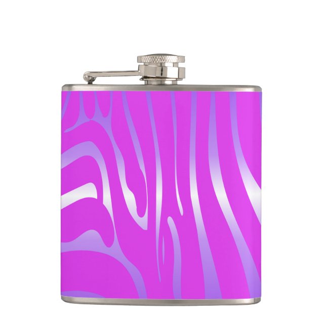 Zesty Zebra Pink Flask (Front)