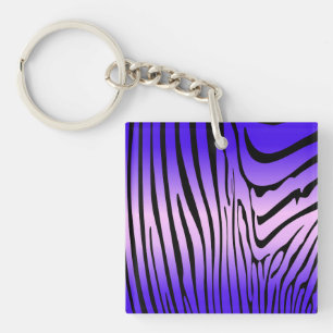 Zesty Zebra Purple Keychain