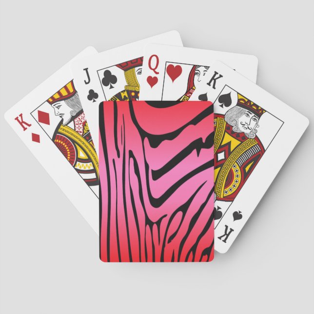 Zesty Zebra Red  Playing Cards (Back)