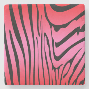 Zesty Zebra Red Stone Coaster
