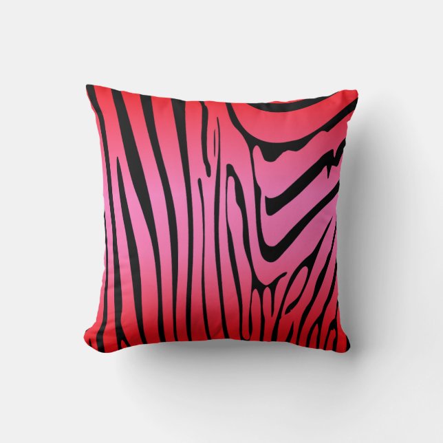Zesty Zebra Red  Throw Pillow (Front)