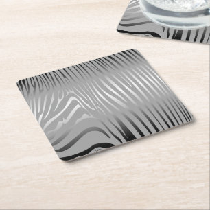 Zesty Zebra Square Paper Coaster