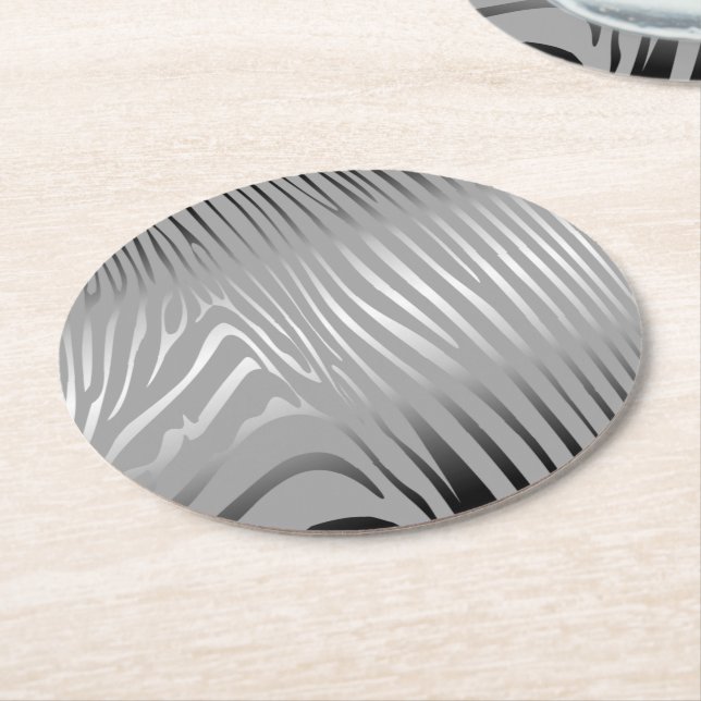 Zesty Zebra Square Paper Coaster (Angled)