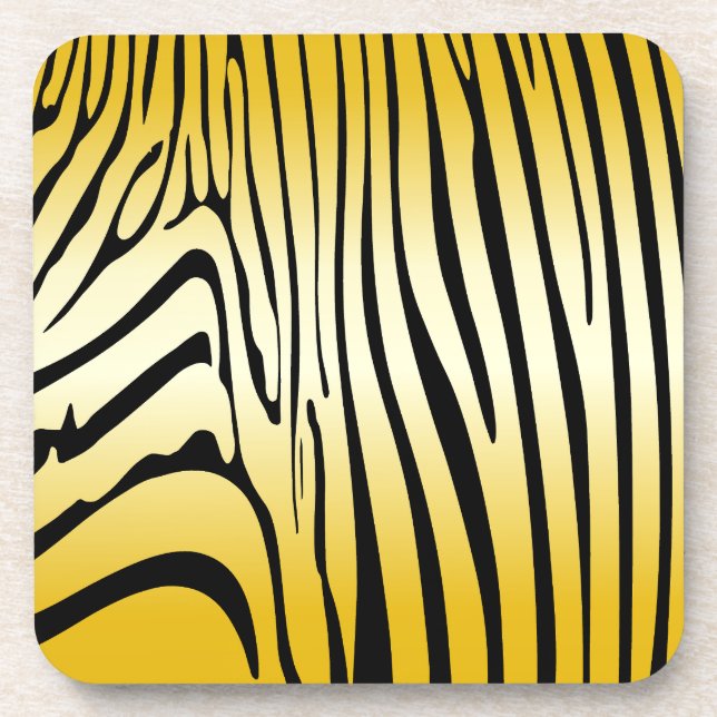 Zesty Zebra Yellow Coaster (Front)
