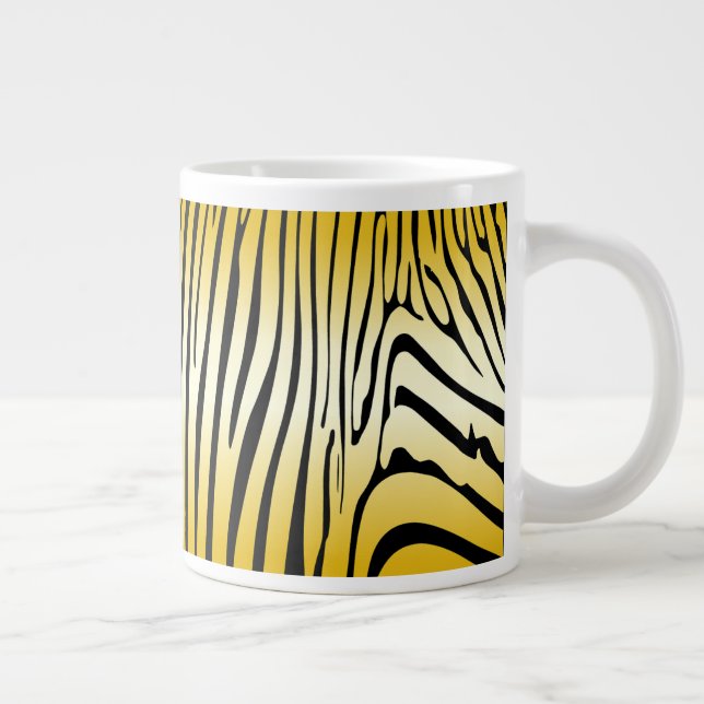 Zesty Zebra Yellow Large Coffee Mug (Right)