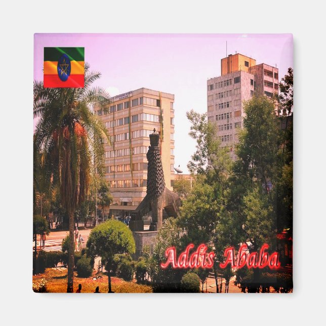 zET003 ADDIS ABABA, High rise Buildings, Fridge Magnet (Front)