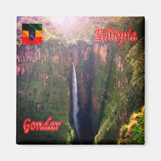 zET011 GONDAR, Waterfall, Ethiopia, Africa, Fridge Magnet (Front)