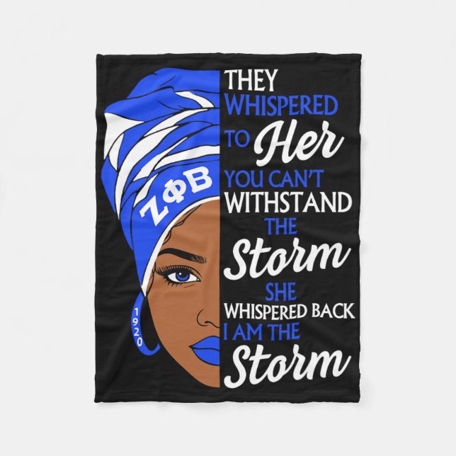 Zeta Phi Beta Sorority Black Women Pride Melanin A Fleece Blanket (Front)