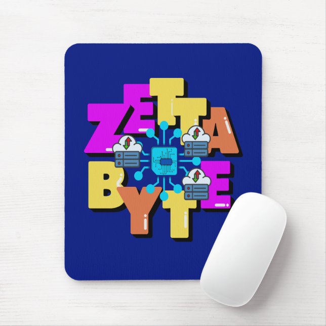 Zettabyte Data Measurement Unit Mouse Pad (With Mouse)